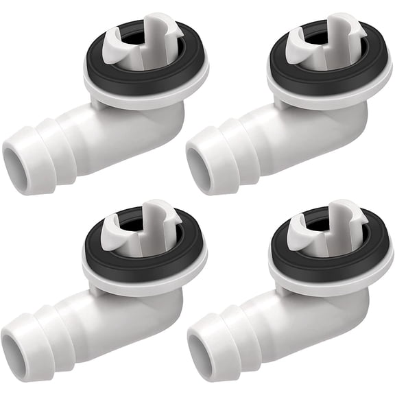 Cheers.US 4cs Air Conditioner Drain Hose Connector Elbow Fitting with Rubber Ring, Universal Fit Mini-Split AC Unit and Window Air Conditioning Unit