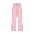 thumbnail image 3 of SDNall Fashion Womens Casual Color Elastic Loose Pants Straight Wide Leg Trousers With Pocket, 3 of 9