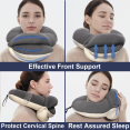 thumbnail image 2 of BUYUE Travel Neck Pillows for Airplanes, 360° Head Support Sleep for Long Flight, Skin-Friendly & Breathable, Kit with 3D Contoured Eye Mask, Earplugs and Storage Bag (Adult, Grey, 90+ lbs), 2 of 6