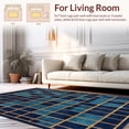 thumbnail image 2 of ODIKA 4'x6' Machine Washable Non-Slip Area Rug, Vibrant Navy and Gold Geometric with Interlocking Design High Traffic Rug, Blue, 116892, 2 of 7