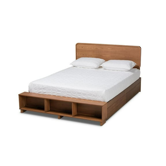 Baxton Studio Brown Finished Wood 4-Drawer Queen Size Platform Storage Bed