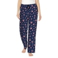 thumbnail image 2 of Goofa Star Dog Paw Printed Soft Pajama Pants for Women, Wide Leg Comfy Casual Lounge Yoga Pants-Large, 2 of 9