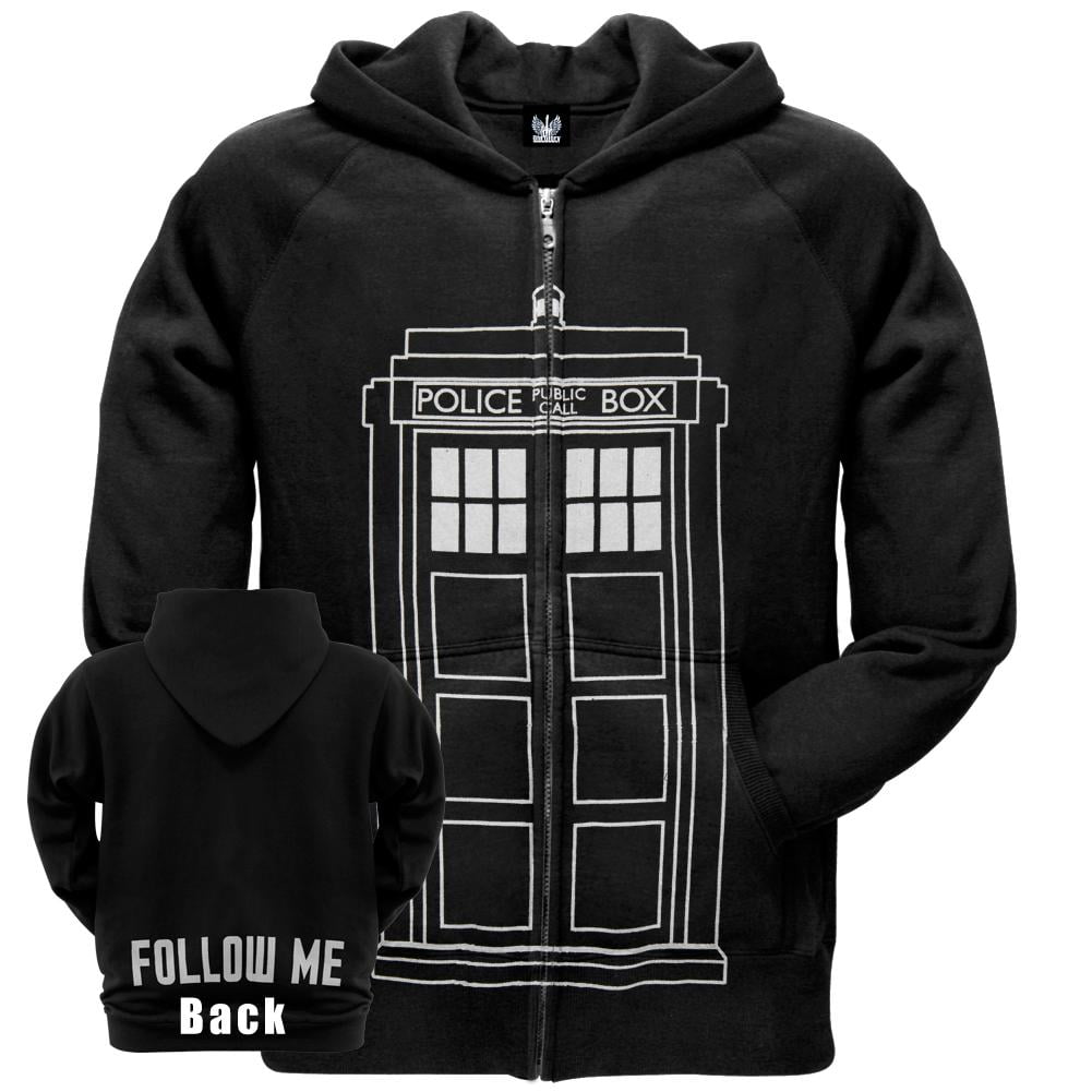 Adult Royal Blue Doctor Who Series 7 Linear TARDIS Logo Sweatshirt Hoodie
