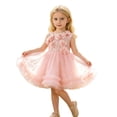 thumbnail image 1 of FhsagQ Robe de Fête Élégante à Paillettes pour Filles, Robe à Manches Volantées avec Jupe pour Tenue Formelle (Rose Taille 2-3 Ans), 1 of 9