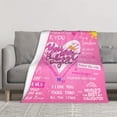 thumbnail image 6 of 1 pc Blanket Gift for Daughter 80"x60", Best Birthday Christmas Valentine's Day Present for Girls Women, You are the Best Daughter, Fashion Bright Design, 4 Colors Black Pink Blue Purple, 6 of 6