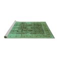 thumbnail image 2 of Ahgly Company Machine Washable Indoor Square Oriental Turquoise Blue Traditional Area Rugs, 3' Square, 2 of 4