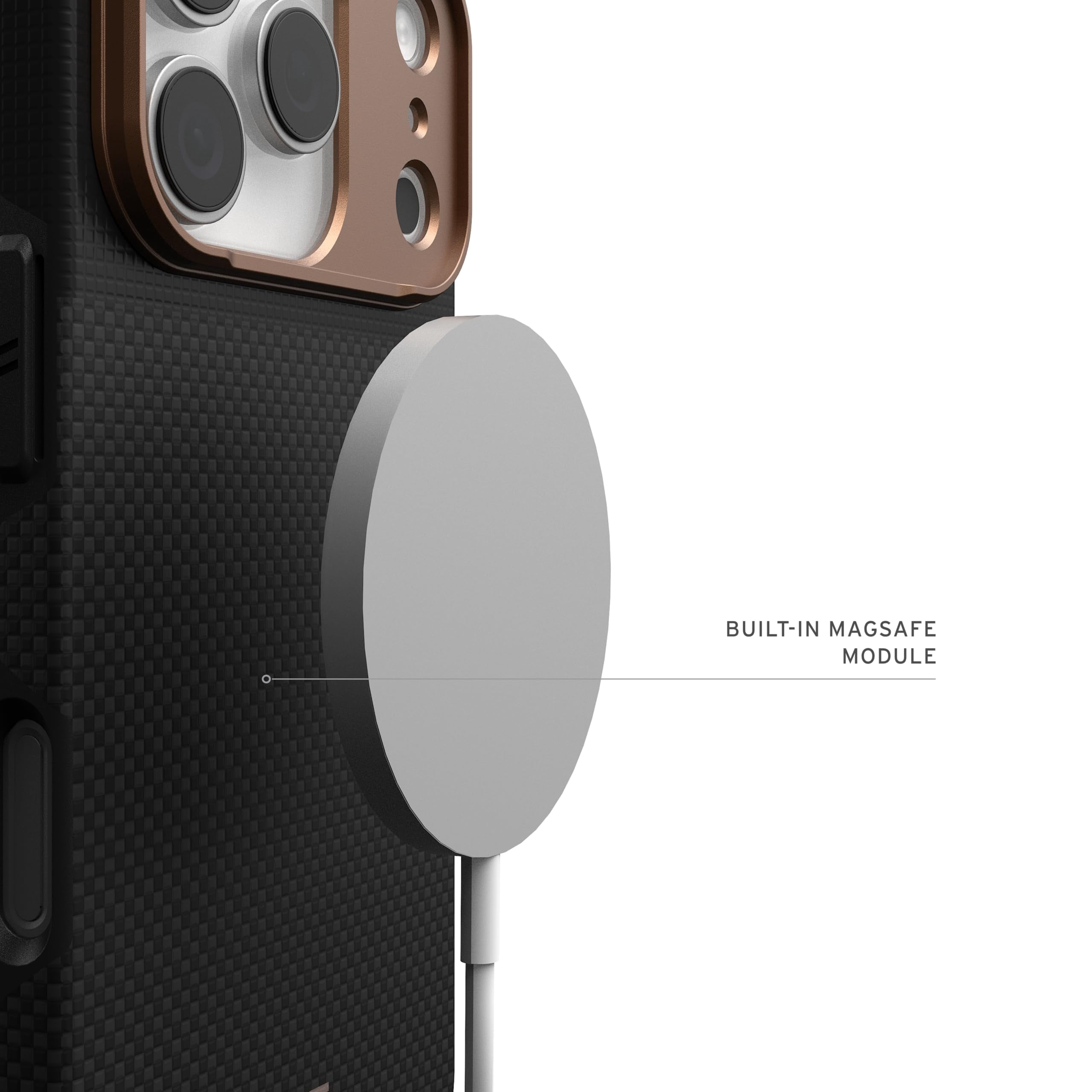 UAG iPhone 17 Pro Case Fibr Armr - Compatible with MagSafe Kevlar Fiber Military Grade Protective Cover, Kevlar Graphite/Bronze