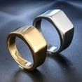 thumbnail image 5 of 10mm Black/Gold/Silver Square Band Men's Stainless Steel Engagement Ring Sz 5-13, 5 of 6