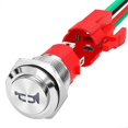 thumbnail image 1 of Horn Button 12V 20A Heavy Duty 16MM Metal Horn Switch Speaker LED Stainless Steel Momentary Push Button Switch, 1 of 5