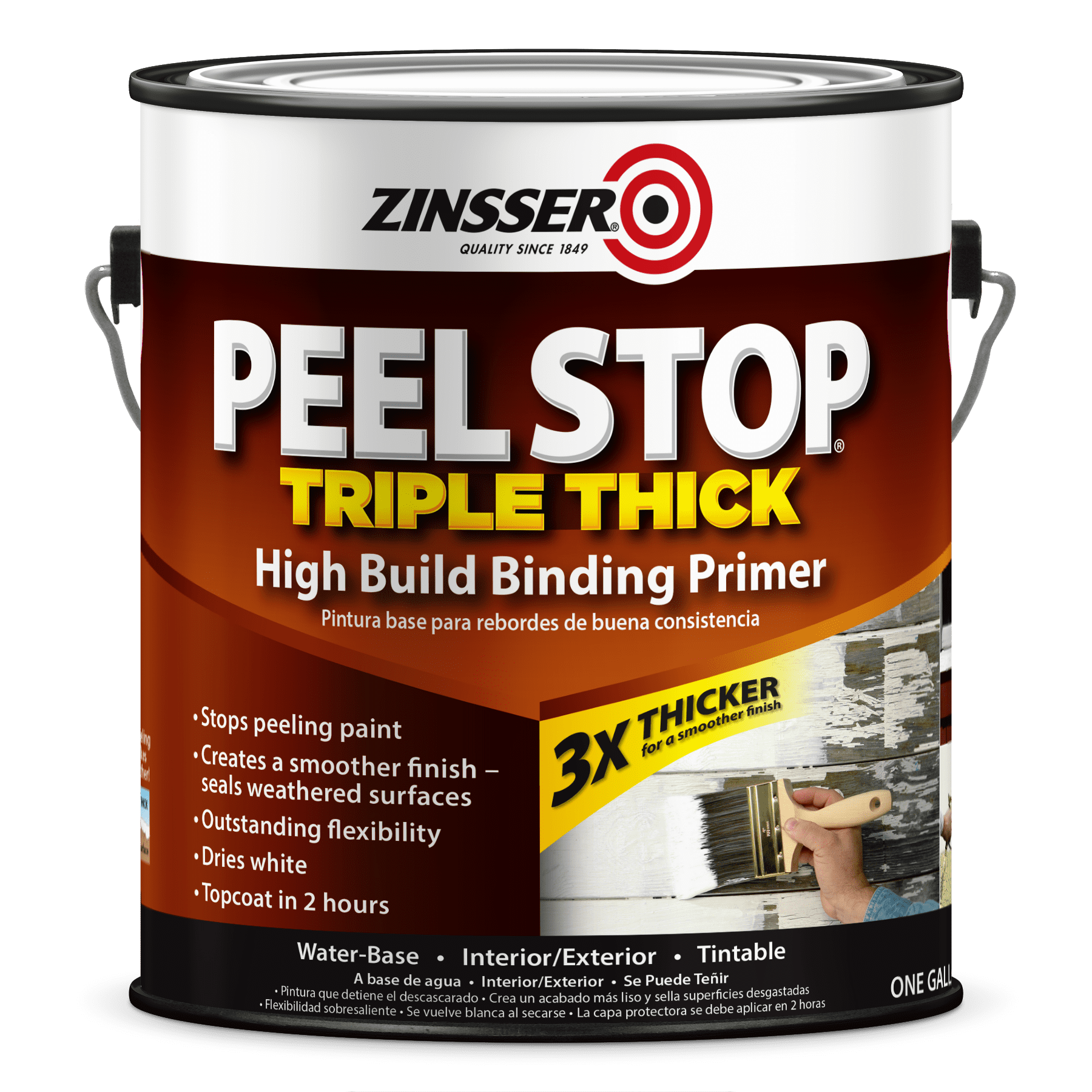 White , Zinsser Flat Peel Stop Triple Thick High Build Binding Primer- Gallon, 1 Pack
