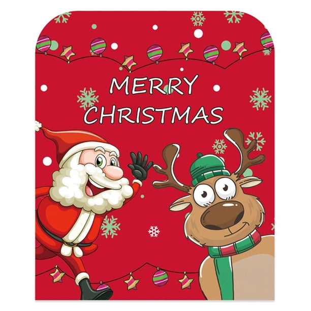 Protector de dibujos animados navideños para sillas para decoraciones de fiestas de Año Nuevo (alce mayor)