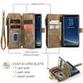 thumbnail image 5 of JTCASES for Samsung Galaxy S8 Wallet Case with Zipper Purse Card Holders Flip Stand Wrist Strap Magnetic Closure PU Leather Anti-scratch Support Wireless Charging Drop Resistant Shell, Brown, 5 of 10