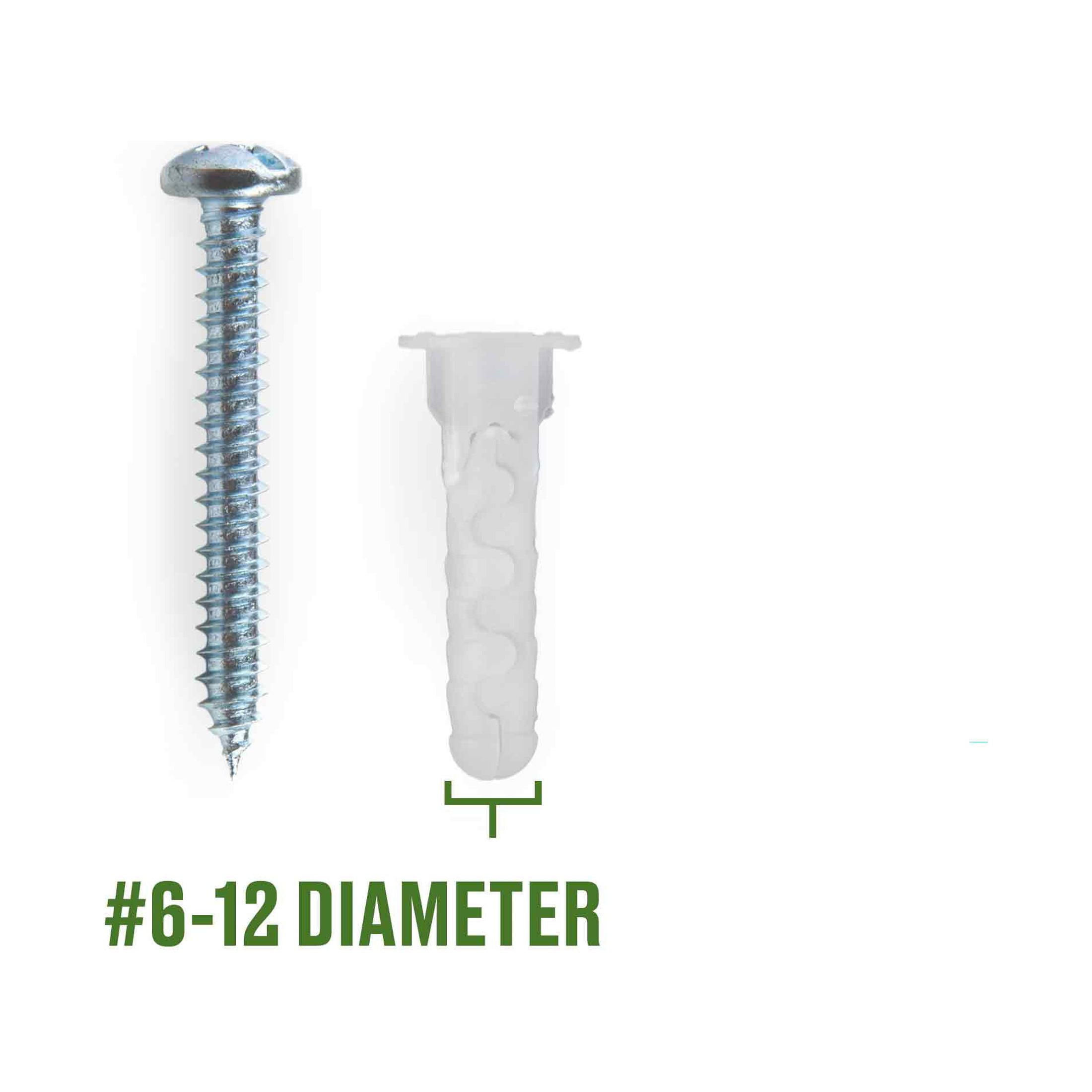 (3 pack) Hillman Caiman Multi-material Wall Anchors, #6-12, Nylon and Steel, 35 lb, White, 6 sets