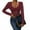 Wine, variant on Women's Lace Trim V Neck Bodysuit Long Sleeve Seamless Slim Fit Top Layering Base Night Out