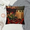 thumbnail image 2 of Shiartex Valentines Throw Pillow Cover Romantic Red Rose Flowers and Wine Decorative Pillow Case Home Decor Square 12x12in, 2 of 5