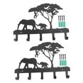 thumbnail image 5 of Raindrops  2 Sets Elephant Clothes Hook Wildlife Decor Decorative Wall Hooks Black, 5 of 8