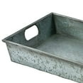 thumbnail image 2 of Benjara Benzara Square Galvanized Metal Tray With Handle- Gray, 2 of 4