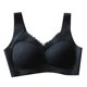 thumbnail image 1 of Gibobby Brasier deportivo para mujer Ropa interior fina de copa completa para mujer, Sujetador deportivo inalámbrico de talla grande con botonadura(Negro,G), 1 of 4