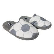 Boys Soccer Slippers House Shoes - Gray Size Small 12-13