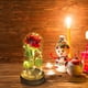 thumbnail image 2 of Rosa De La Bella Y La Bestia, Kit De Rosa De Seda Roja Encantada Con Cadena De Luces Led Pétalos Caídos En Cúpula De Vidrio Sobre Base De Madera El Mejor Regalo Para La Madre, 2 of 5