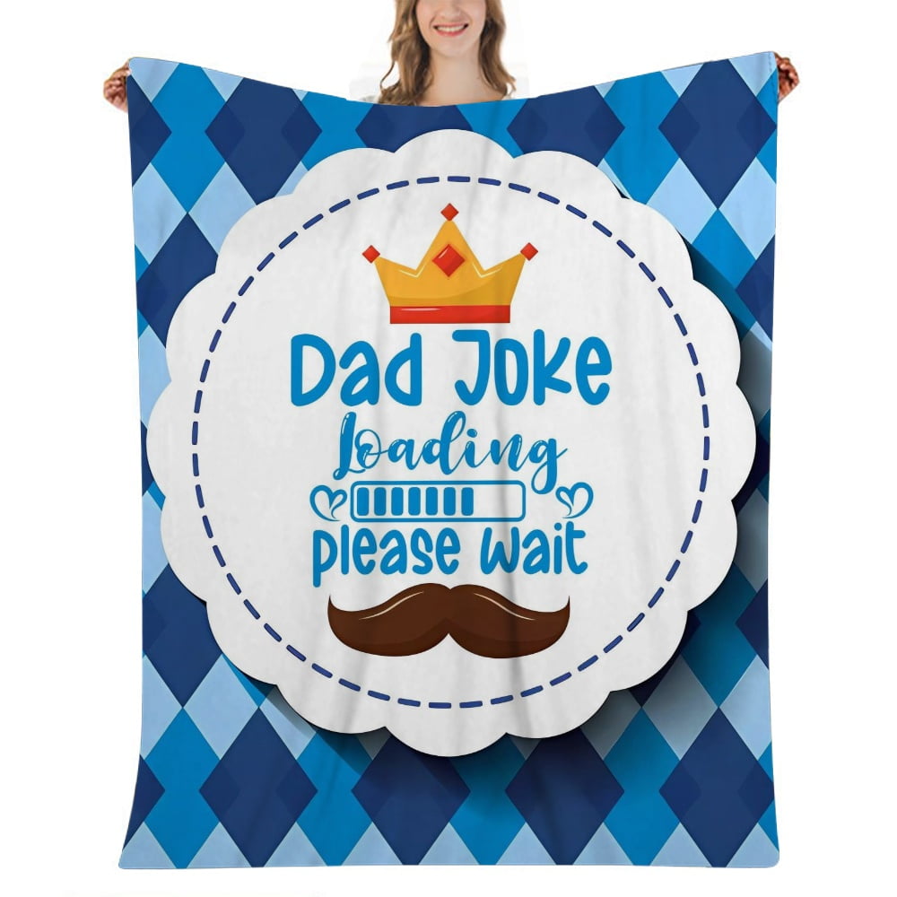 Happy Fathers Day ted Throw Blanket for Couch, Soft, Cozy Machine
