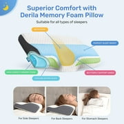Derila® | Cervical Memory Foam Bed Pillow Standard | Neck, Shoulder Pain Relief | Improves Sleeping