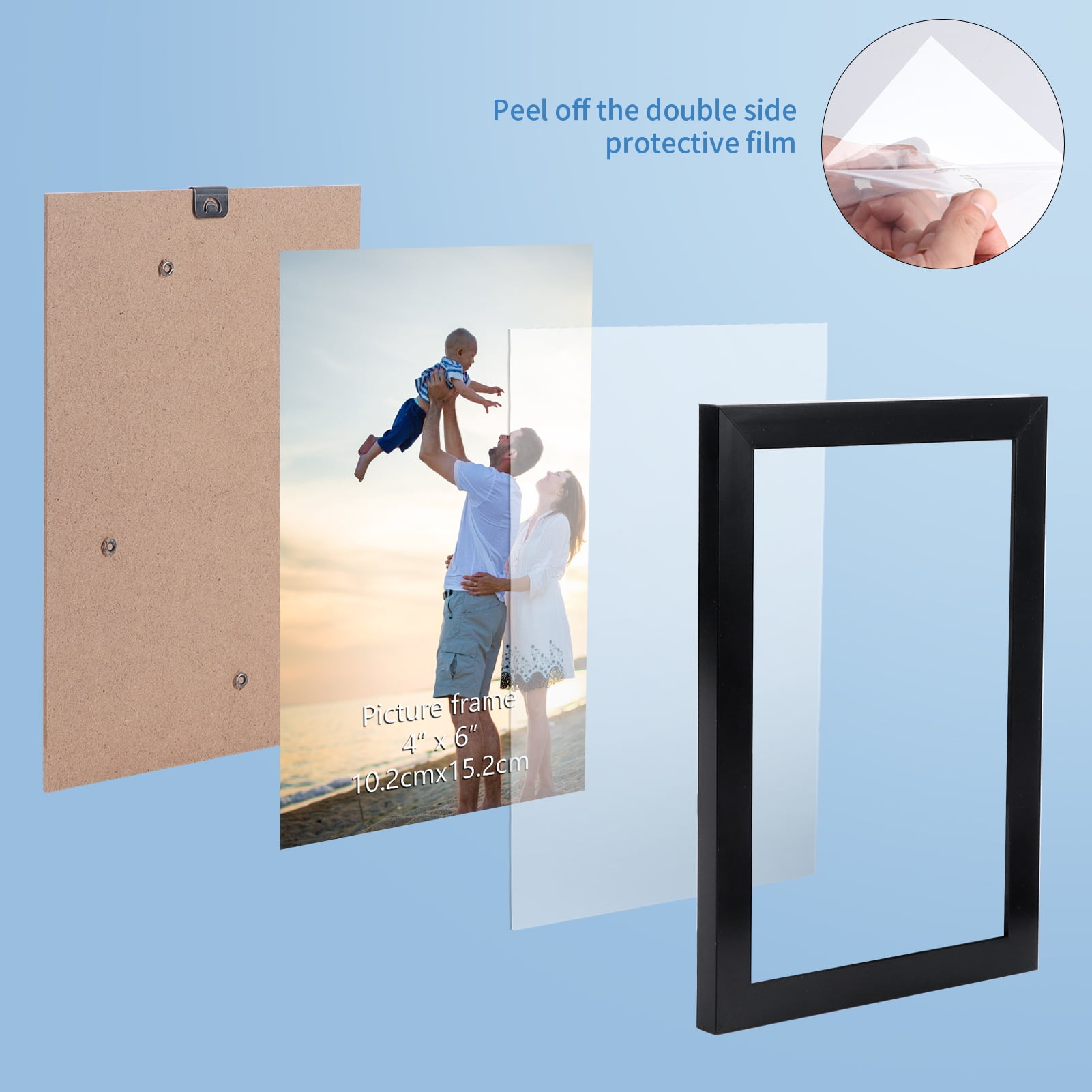 18 Pack 4x6 Picture Frames, Black 4 by 6 Photo Frame for Wall Mount or Tabletop Display