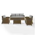 thumbnail image 4 of Crosley Furniture Bradenton 5Pc Outdoor Fabric Sofa Set in Gray & Brown, 4 of 12