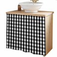 thumbnail image 2 of Buffalo Plaid Cabinet Curtains 35"W x 35"L, Farmhouse Black White Checkered Vintage Rustic Sink Skirt for Bathroom Vanity Kitchen Self Adhesive, Dust-Proof Privacy Curtain for Shelves Closet Laundry, 2 of 9