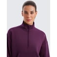 thumbnail image 4 of Sudadera CRZ YOGA SoftAura Half Zip para Mujer Ciruela Magenta, 4 of 5