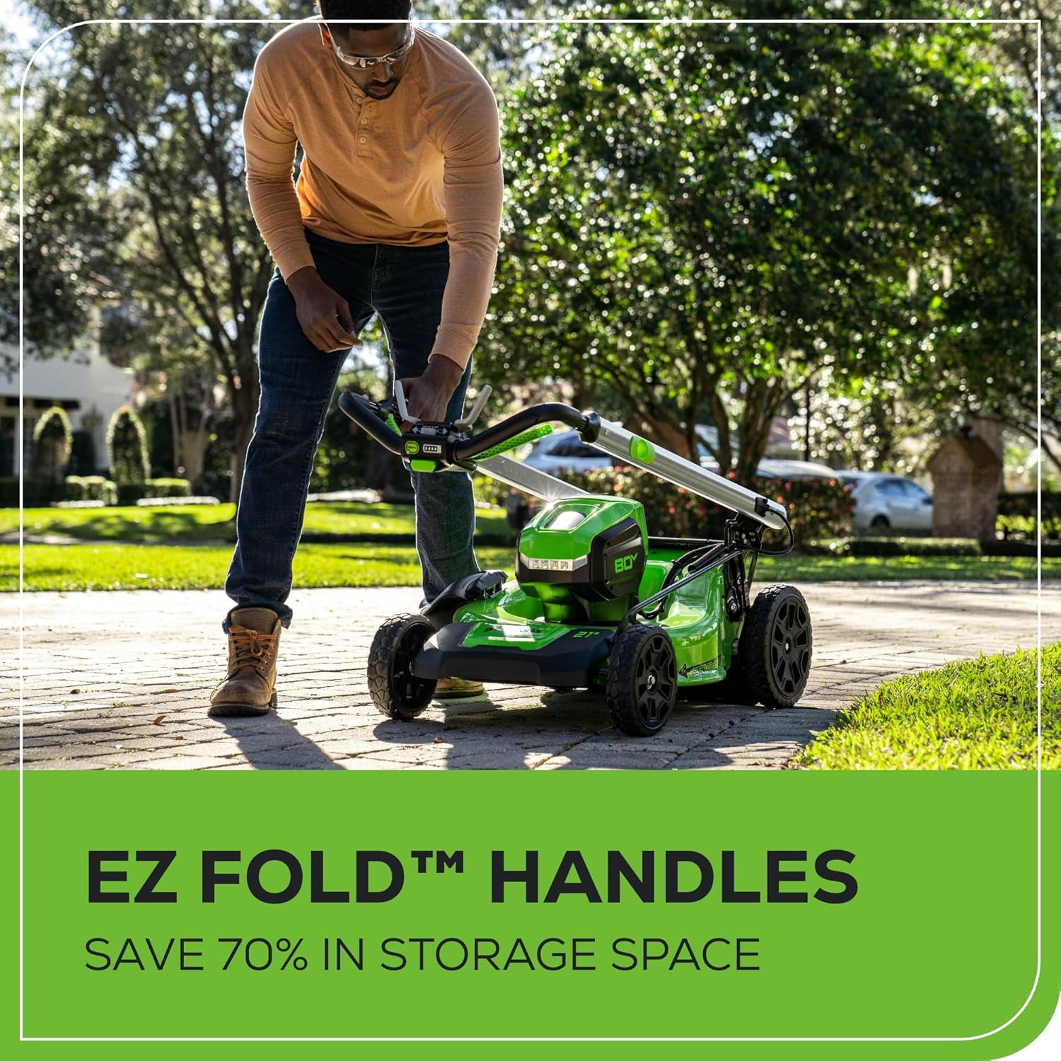 Greenworks 80V 21" Brushless Self-Propelled Mower (Gen 2), 4.0Ah Battery and Rapid Charger Included (75+ Compatible Tools)