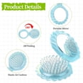 thumbnail image 5 of OPALESQUE 2pcs Metallic Shinning Finish Shell Shape Folding Travel Hair Brush Compact Brush with Mirror,Mini Hair Brush Portable Cute Pocket Massage Comb for Women (Purple + Blue), 5 of 8