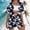 Set-100Navy, variant on LEWKW 3 Piece Vacation Outfits for Women Flower Print Kimono Cardigan & Shorts Sets Summer Beach Lounge Wear Boho Floral Matching Cover up Suits