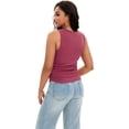 thumbnail image 4 of DARING DIVA Women's Summer Ribbed High Neck Casual Basic Tank Tops XL Burgundy, 4 of 7