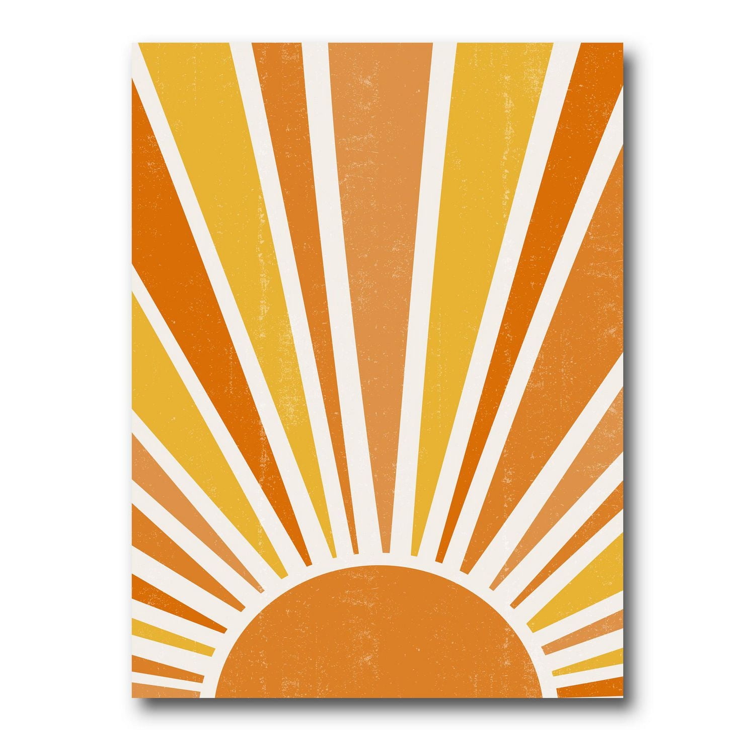 Designart Minimalist Bright Shining Orange Sun Rays II Canvas Wall Art