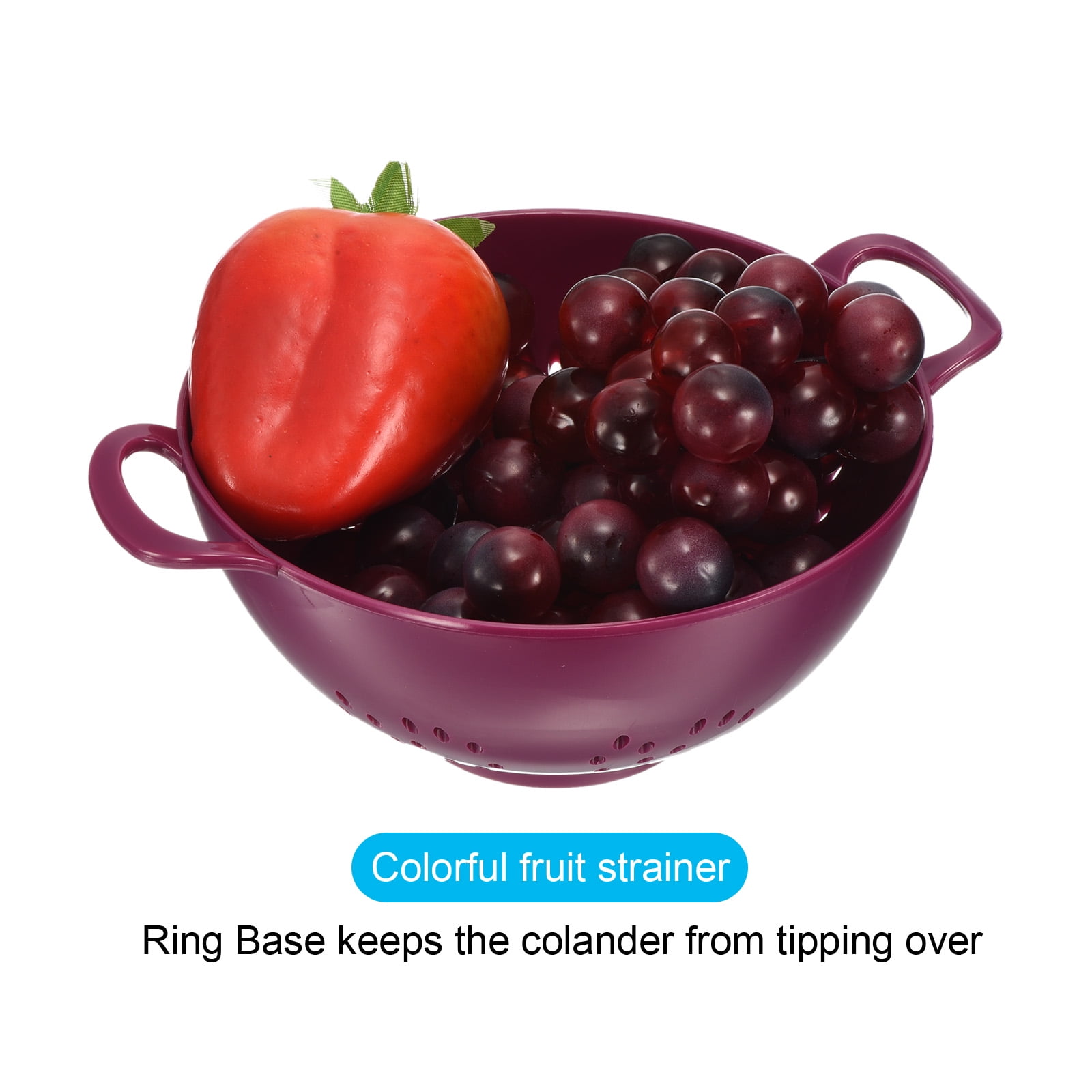 Unique Bargains Compressible Silicone Strainer for Pasta Vegetables Fruits Purple