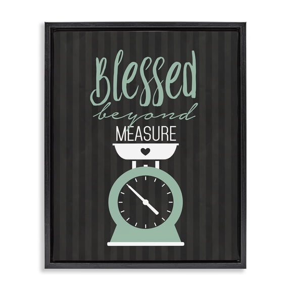 Blessed Beyond Measure Scale Black Framed Floater Canvas Wall Art, design by Lettered and Lined