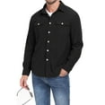 thumbnail image 6 of GIRUNS Men's Corduroy Jacket Long Sleeve Button Down Shirts Casual Shirt Jackets with Flap Pockets Black M, 6 of 8