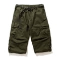 thumbnail image 4 of Pantalones cortos holgados informales de talla europea para hombre, pantalones cortos con múltiples bolsillos, 4 of 5
