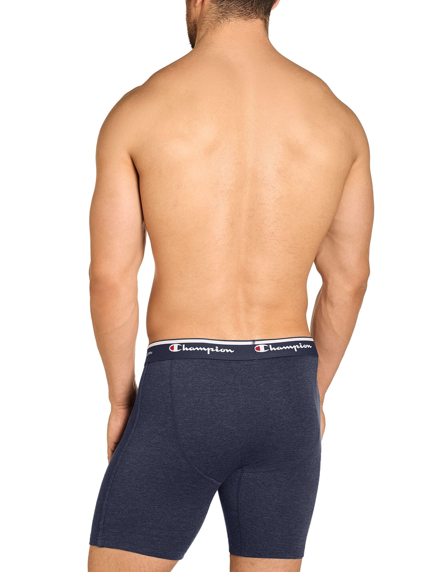Champion Men’s Boxer Briefs – 5 Pack Cotton Flex Underwear, Longer Leg, Hidden Fly, Sizes S–2XL