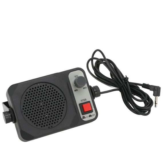 Walkie Talkie External Speaker, Portable Convenient Volume Adjustable Car 2 Way Radio Speaker Clear Sound  for