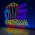 thumbnail image 5 of Handmadetneonsign Welcome Cinema Neon Sign, Cinema Popcorn Wall Art Decor, Home Movie Theater Wall Decor, 5 of 5
