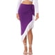 thumbnail image 1 of Falda Bodycon con Flecos Inspire Chic para Mujer, Falda Midi Asimétrica con Cintura Ajustable, Color Púrpura, Talla S, 1 of 6