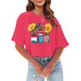 thumbnail image 2 of TSADFHJI Tunique d'Hiver pour Femmes Hauts Courts Décontractés Mode Imprimé Col Rond Manches Courtes T-Shirt S, 2 of 4