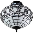thumbnail image 2 of Tiffany Style 2 Light Vintage Semi-Flush Ceiling Lamp - 16" Wide, 2 of 4
