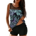 thumbnail image 2 of CALAFEBILA 2 Piece Plus Size Swimsuits for Women Modest Tankini Floral Print Bathing Suits, 2 of 7