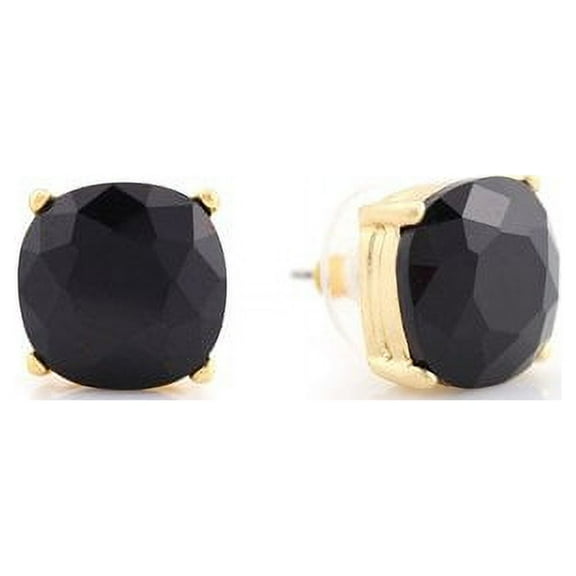 Essentials Black Square Stud Earrings