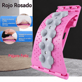 thumbnail image 1 of Camilla de espalda ajustable: soporte lumbar de tres etapas para la columna vertebral, descompresión de la columna vertebral y masajeador de espalda para aliviar el dolor y tratar la escoliosis-rosa, 1 of 7