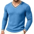 thumbnail image 5 of StSilkitty Long Sleeve T-Shirts for Men Textured V Neck Slim T Shirt Lightweight Soft Stretch Pullover Tops, 5 of 6