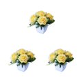 thumbnail image 1 of Baohd 1/2/3/5 Realistic Artificial Plant For Party Decor - Low Maintenance Wide Application Exquisite Crafted Potted Plant Flower Yellow 3PCS, 1 of 6